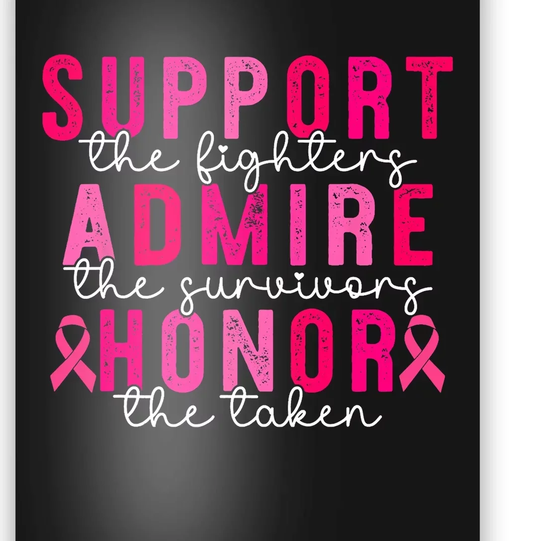 Breast Cancer Support Admire Honor Breast Cancer Awareness Poster