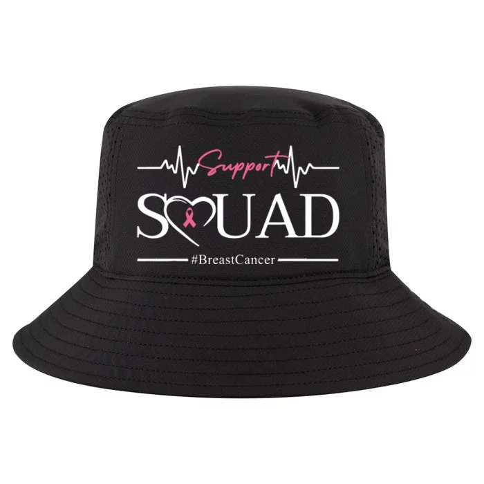 Breast Cancer Squad With Heart And Ribbon Cool Comfort Performance Bucket Hat