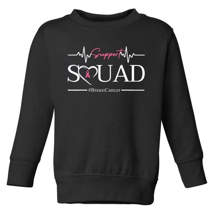 Breast Cancer Squad With Heart And Ribbon Toddler Sweatshirt