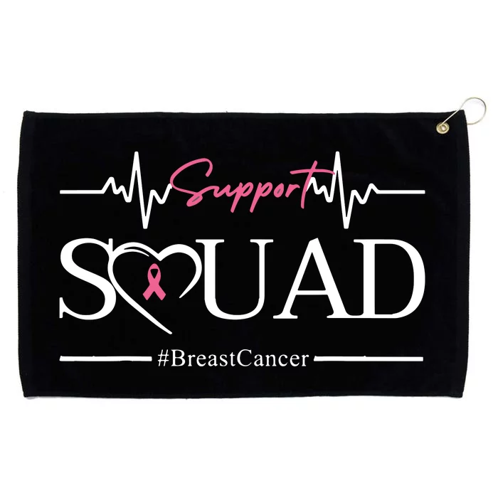 Breast Cancer Squad With Heart And Ribbon Grommeted Golf Towel