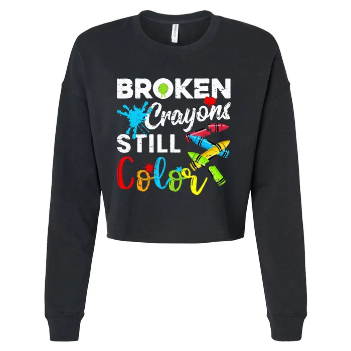 Broken Crayons Still Color Cropped Pullover Crew