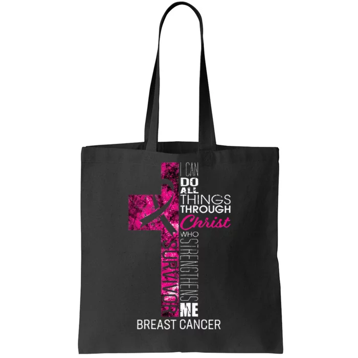 Breast Cancer Survivor Gifts Christian Pink Ribbon Mom Tote Bag