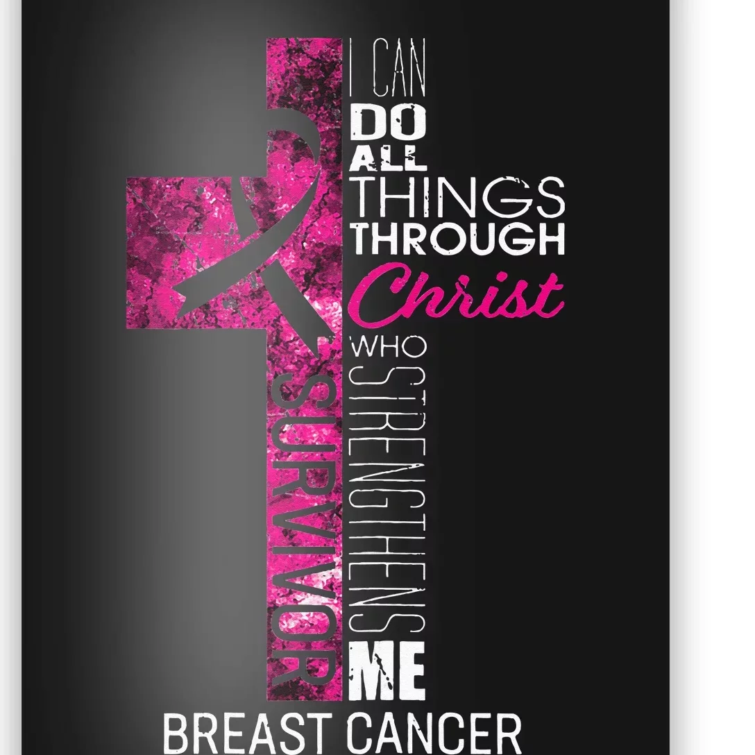 Breast Cancer Survivor Gifts Christian Pink Ribbon Mom Poster