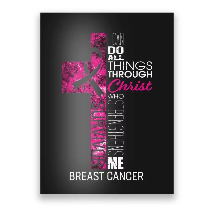 Breast Cancer Survivor Gifts Christian Pink Ribbon Mom Poster