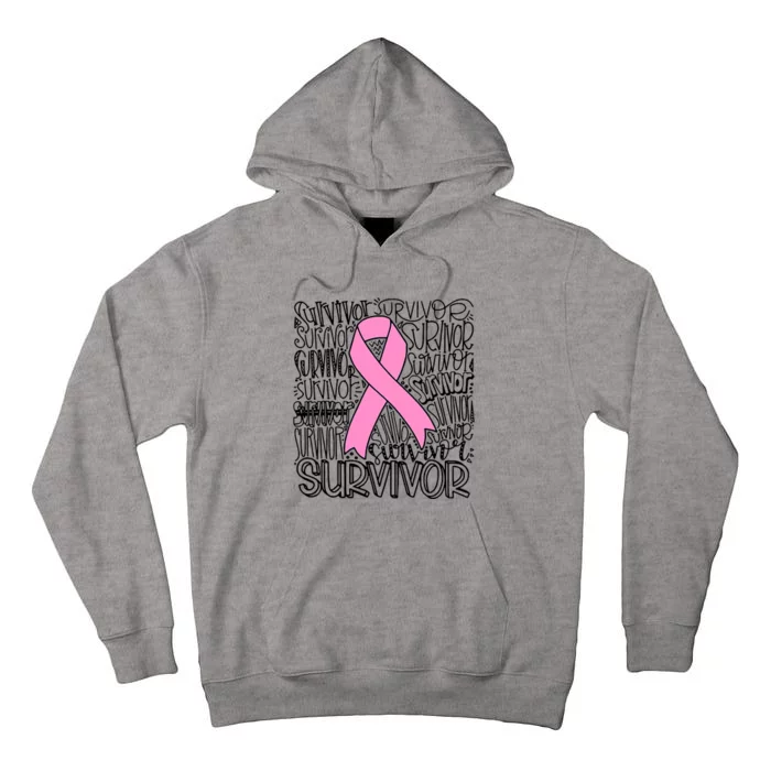 Breast Cancer Survivor Fighter Pink Ribbon Strong Tall Hoodie