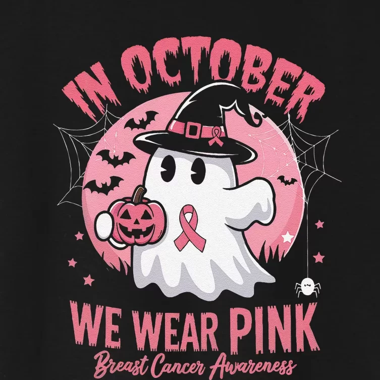 Breast Cancer Shirts Women Halloween In October We Wear P.Ink Gift Women's Crop Top Tee