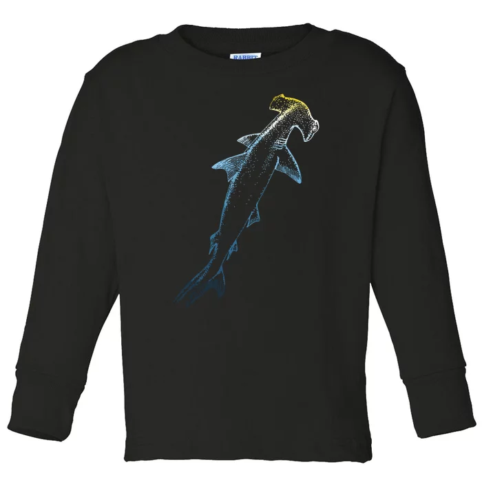 Beautiful Colors Swimming Hammerhead Shark Lovers Toddler Long Sleeve Shirt