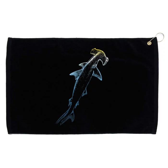 Beautiful Colors Swimming Hammerhead Shark Lovers Grommeted Golf Towel