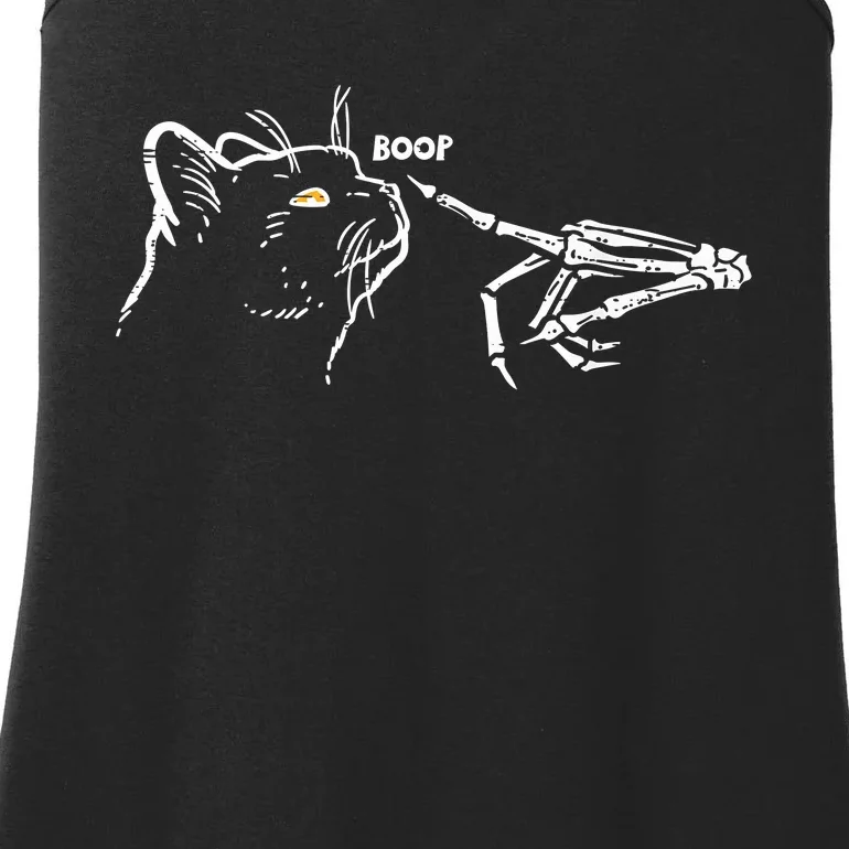 Black Cat Skeleton Hand Boop Halloween Pet Women Girls Kids Ladies Essential Tank