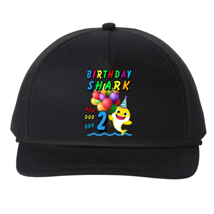 Baby Cute Shark Birthday Boy 2 Year Old Snapback Five-Panel Rope Hat