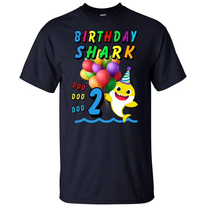 Baby Cute Shark Birthday Boy 2 Year Old Tall T-Shirt