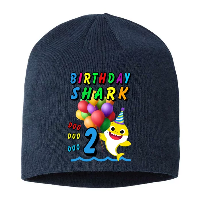 Baby Cute Shark Birthday Boy 2 Year Old 8 1/2in Sustainable Knit Beanie