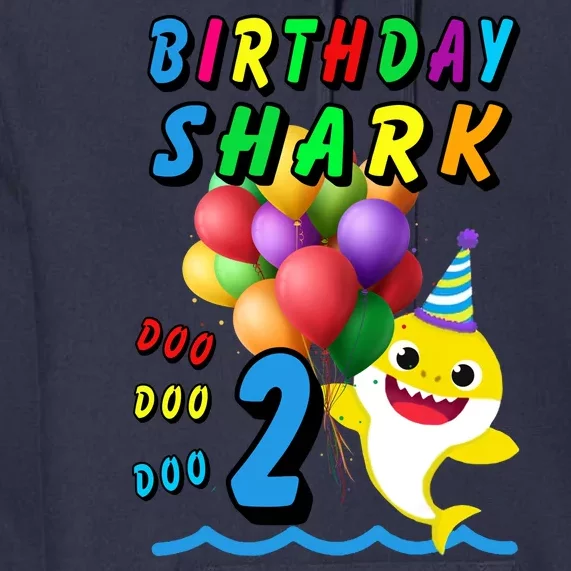 Baby Cute Shark Birthday Boy 2 Year Old Premium Hoodie