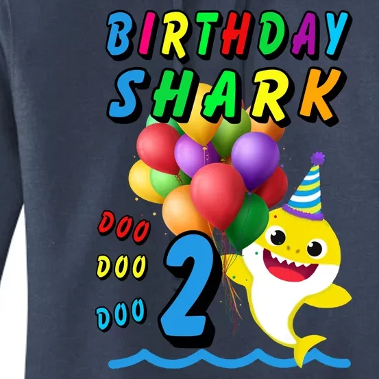 Baby Cute Shark Birthday Boy 2 Year Old Women's Pullover Hoodie