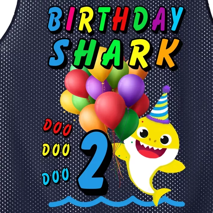 Baby Cute Shark Birthday Boy 2 Year Old Mesh Reversible Basketball Jersey Tank