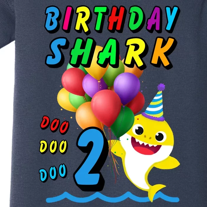 Baby Cute Shark Birthday Boy 2 Year Old Baby Bodysuit