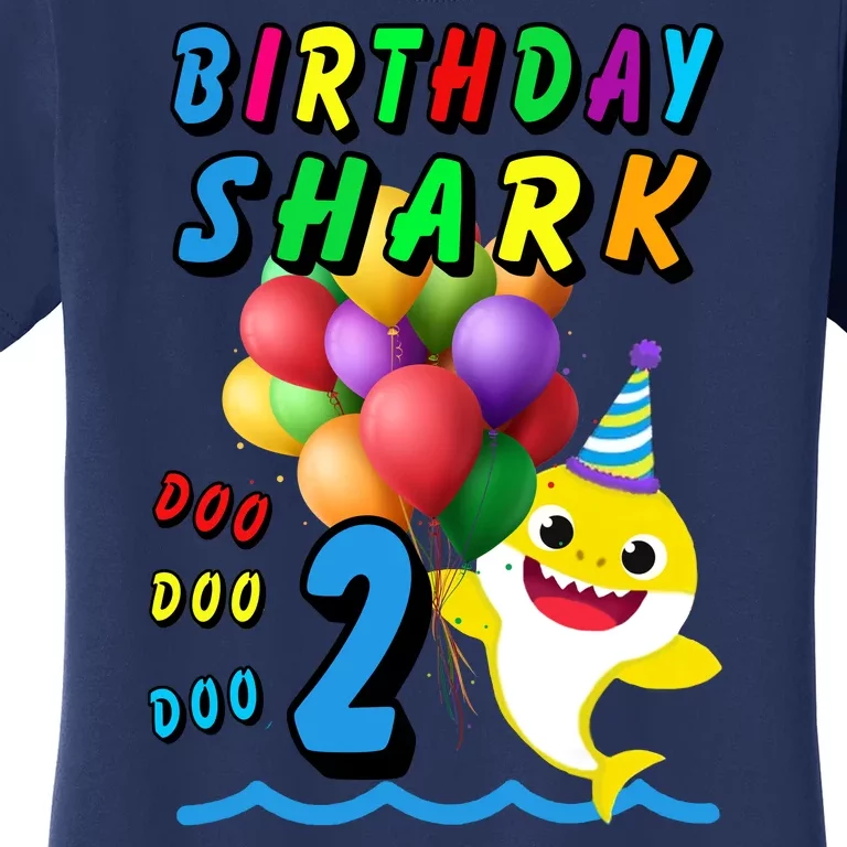 Baby Cute Shark Birthday Boy 2 Year Old Women's T-Shirt