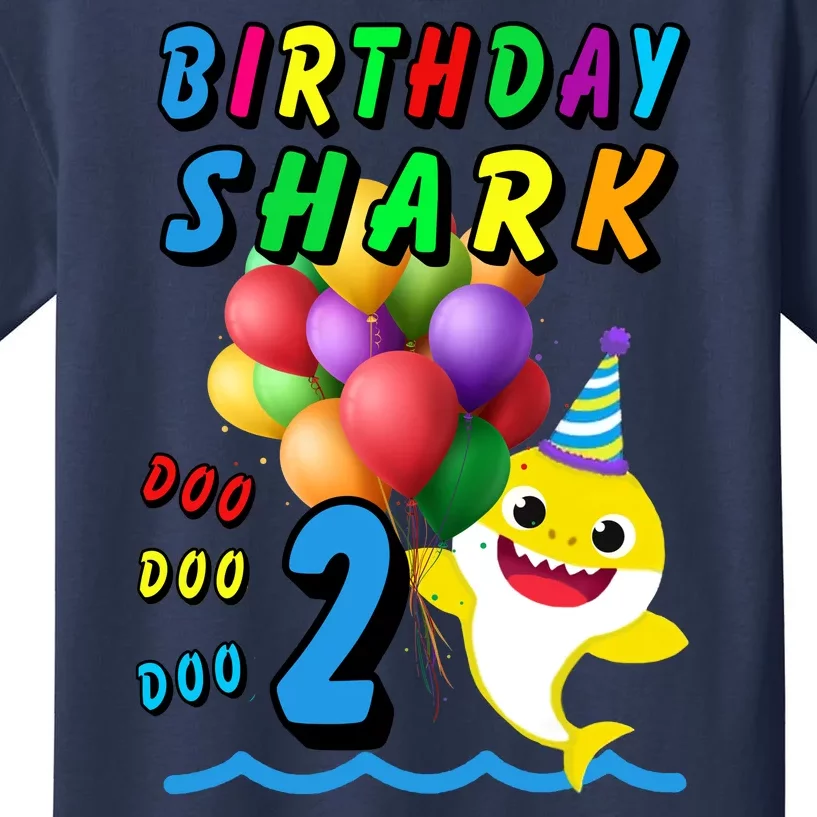 Baby Cute Shark Birthday Boy 2 Year Old Kids T-Shirt