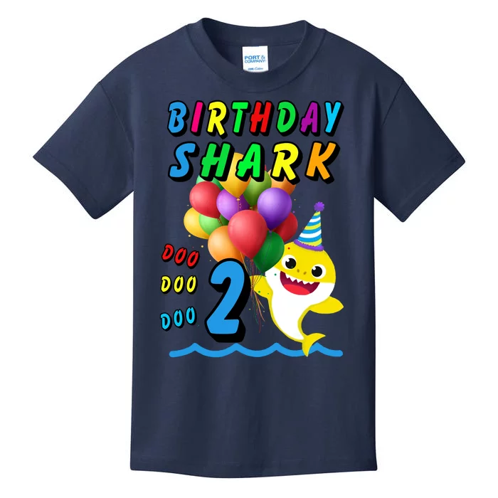 Baby Cute Shark Birthday Boy 2 Year Old Kids T-Shirt