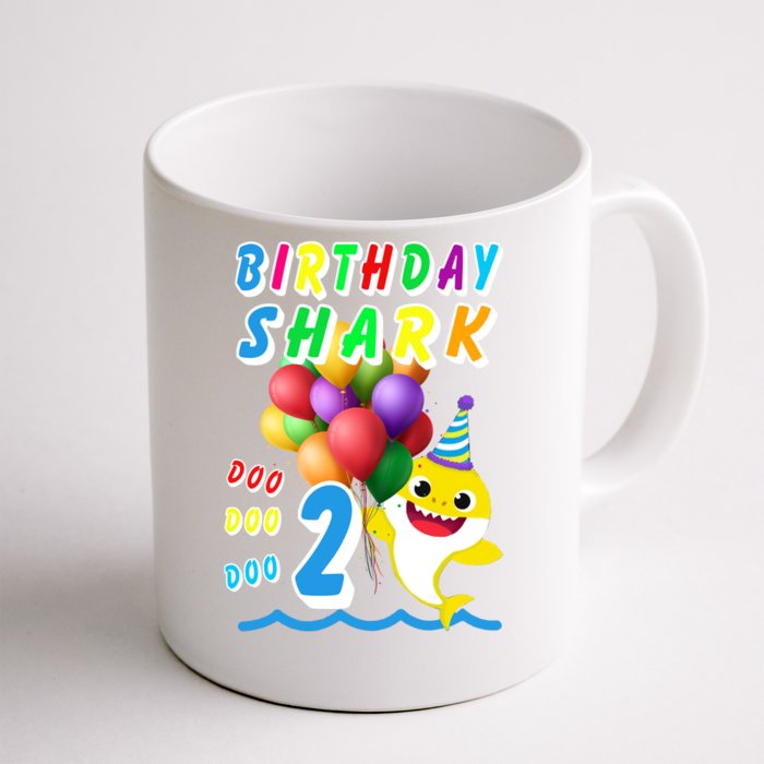 Baby Cute Shark Birthday Boy 2 Year Old Front & Back Coffee Mug