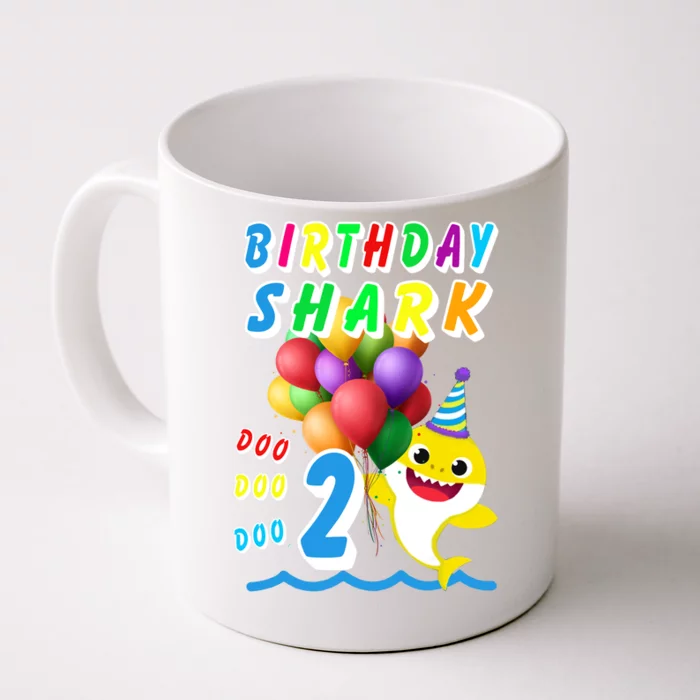 Baby Cute Shark Birthday Boy 2 Year Old Front & Back Coffee Mug