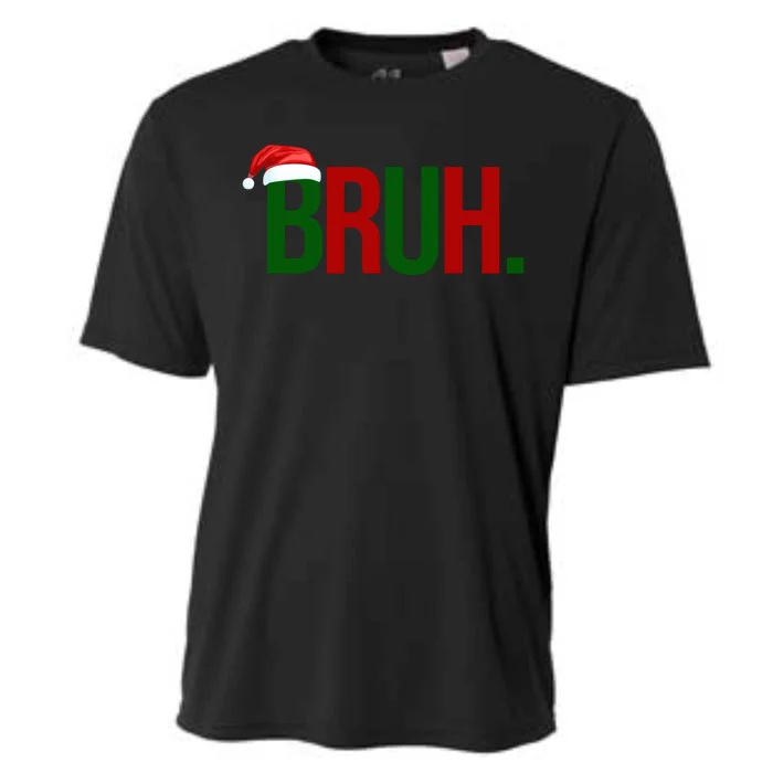 Bruh Christmas Santa Funny Cooling Performance Crew T-Shirt