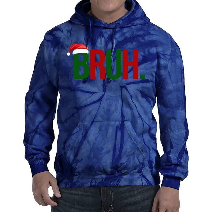 Bruh Christmas Santa Funny Tie Dye Hoodie