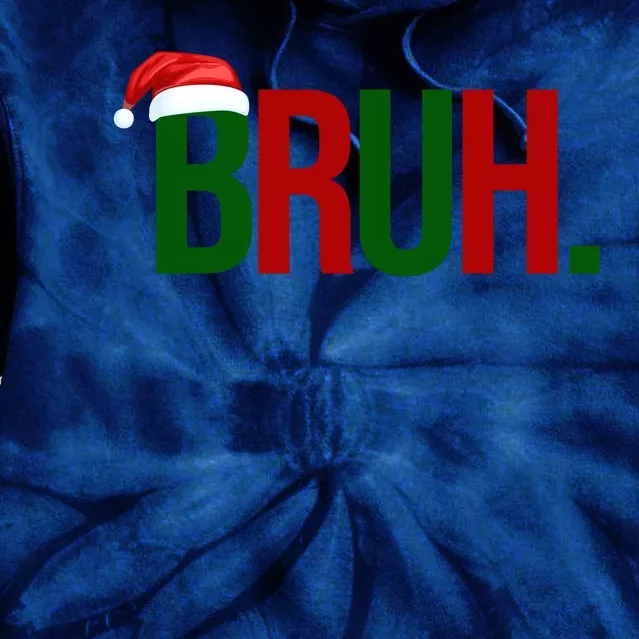 Bruh Christmas Santa Funny Tie Dye Hoodie