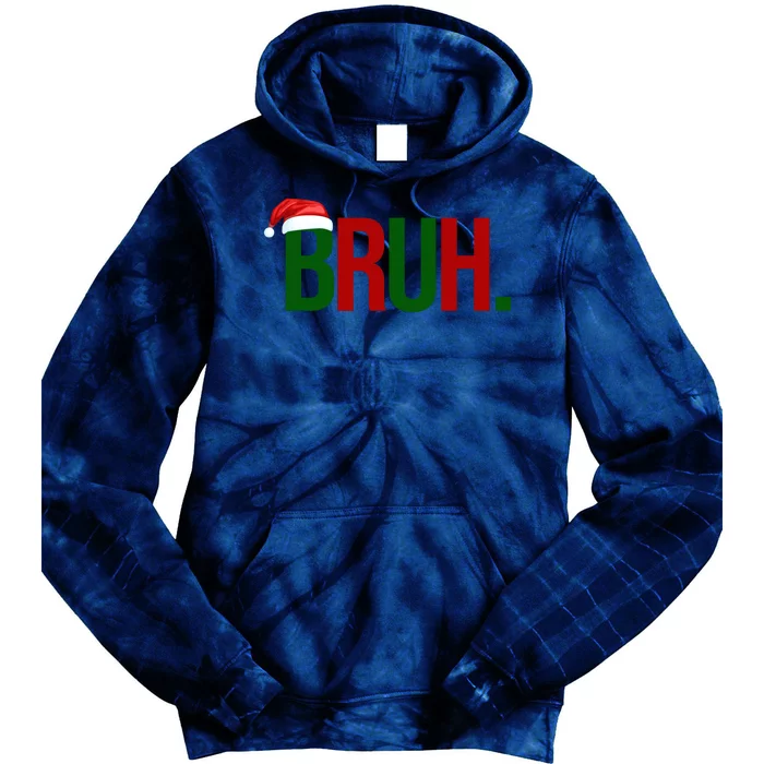 Bruh Christmas Santa Funny Tie Dye Hoodie