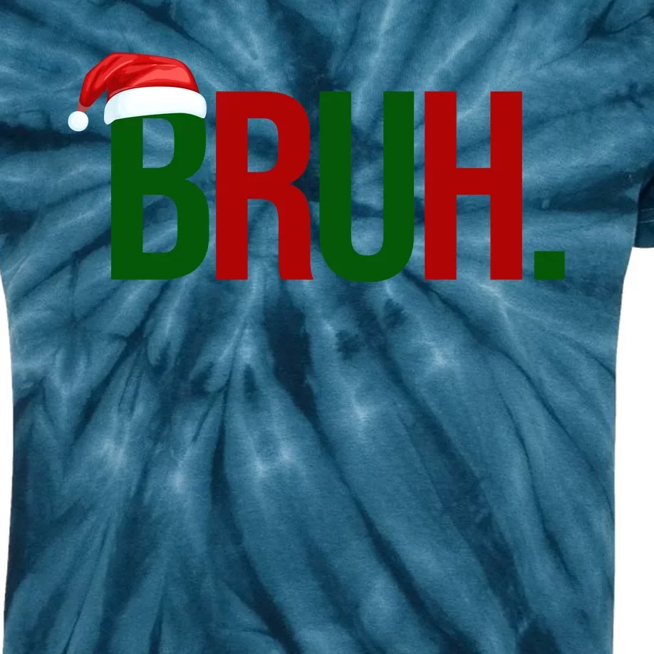 Bruh Christmas Santa Funny Kids Tie-Dye T-Shirt