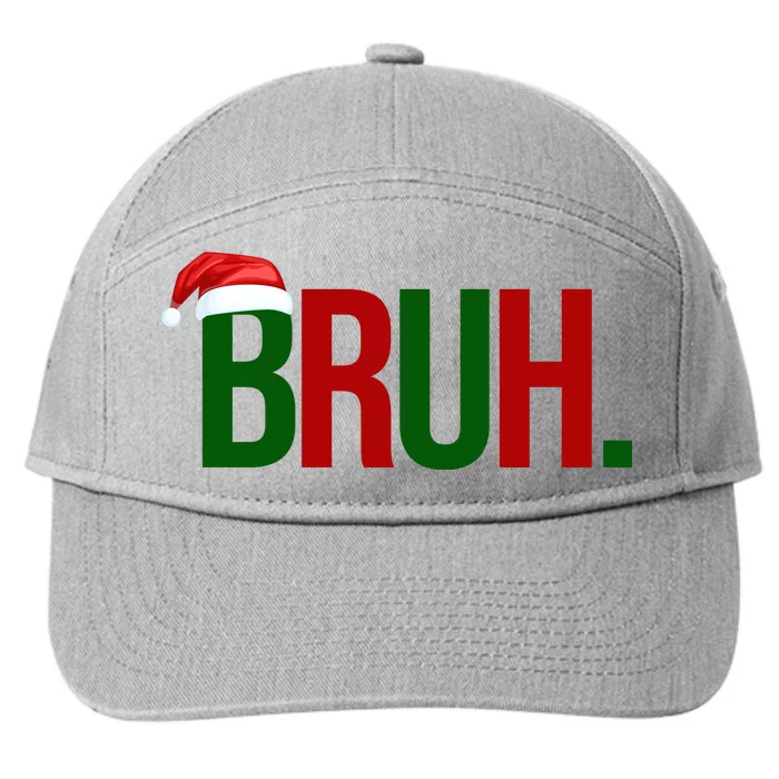 Bruh Christmas Santa Funny 7-Panel Snapback Hat