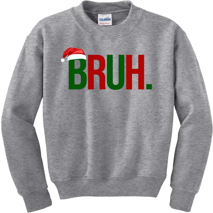 Bruh Christmas Santa Funny Kids Sweatshirt