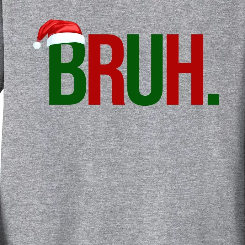 Bruh Christmas Santa Funny Kids Long Sleeve Shirt