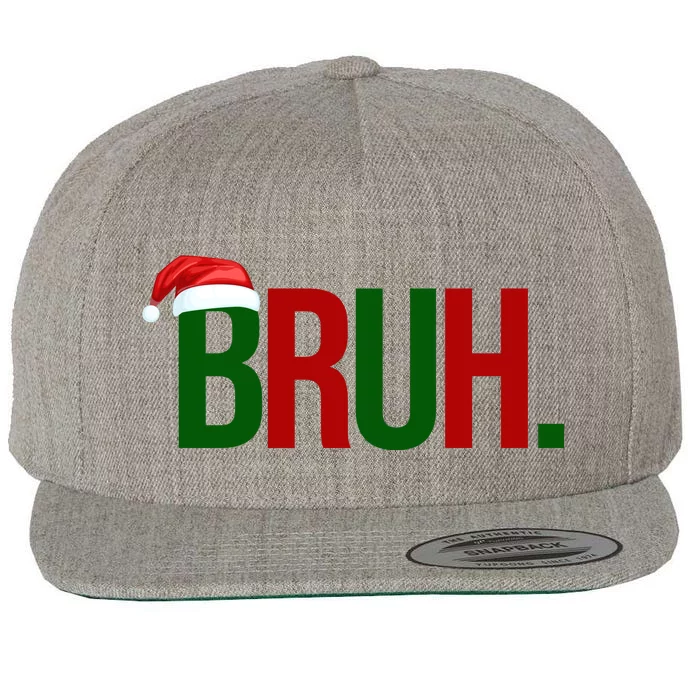 Bruh Christmas Santa Funny Wool Snapback Cap