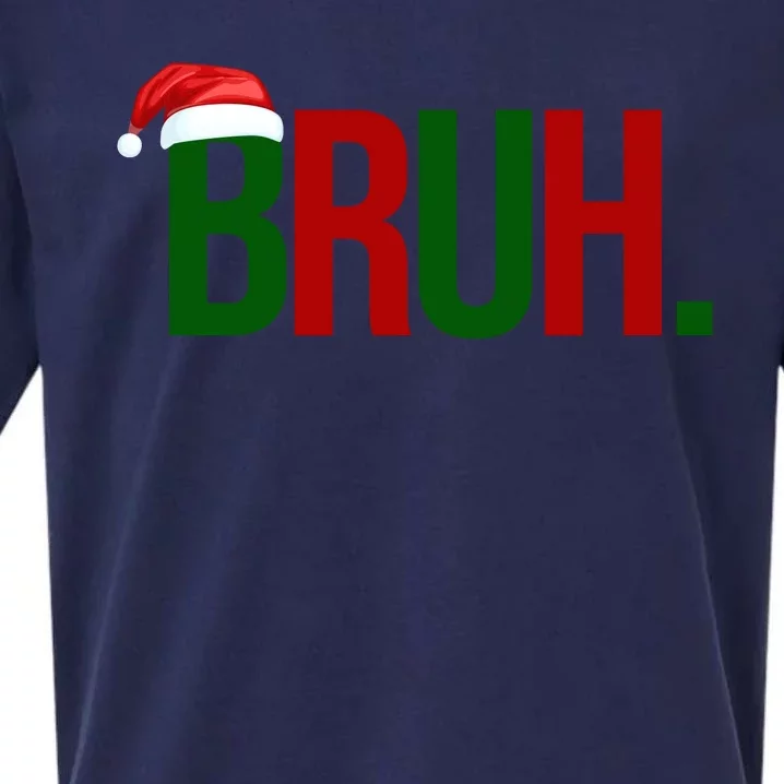 Bruh Christmas Santa Funny Sueded Cloud Jersey T-Shirt