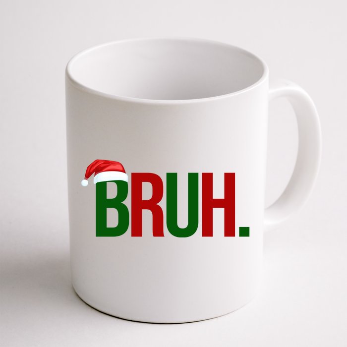 Bruh Christmas Santa Funny Front & Back Coffee Mug