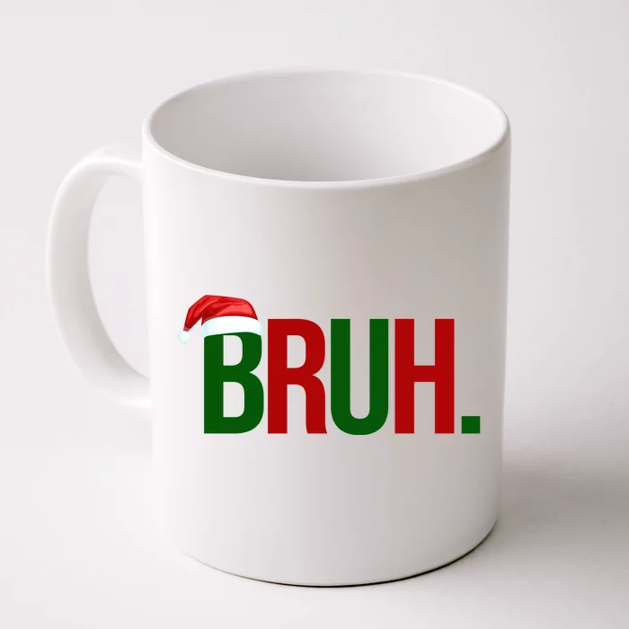 Bruh Christmas Santa Funny Front & Back Coffee Mug