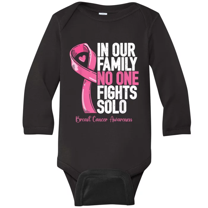 Breast Cancer Support Family Wo Breast Cancer Awareness Baby Long Sleeve Bodysuit