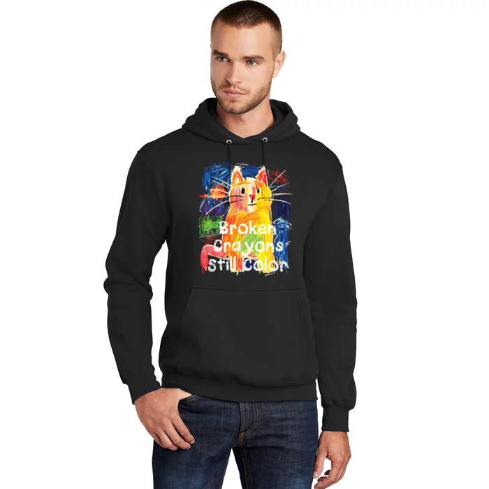 Broken Crayons Still Color Cat Teacher Hoodie