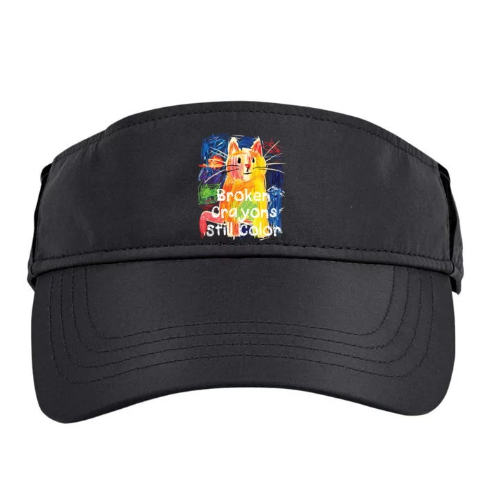 Broken Crayons Still Color Cat Teacher Adult Drive Performance Visor