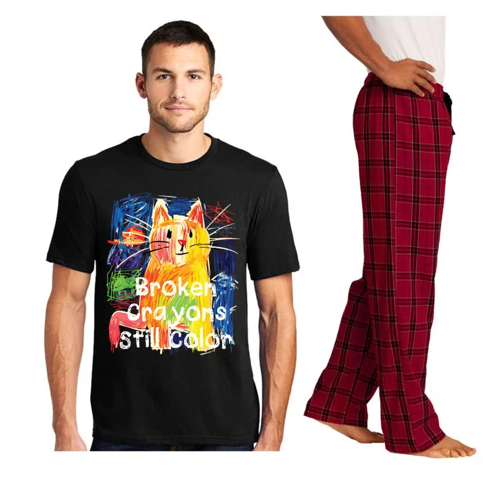 Broken Crayons Still Color Cat Teacher Pajama Set