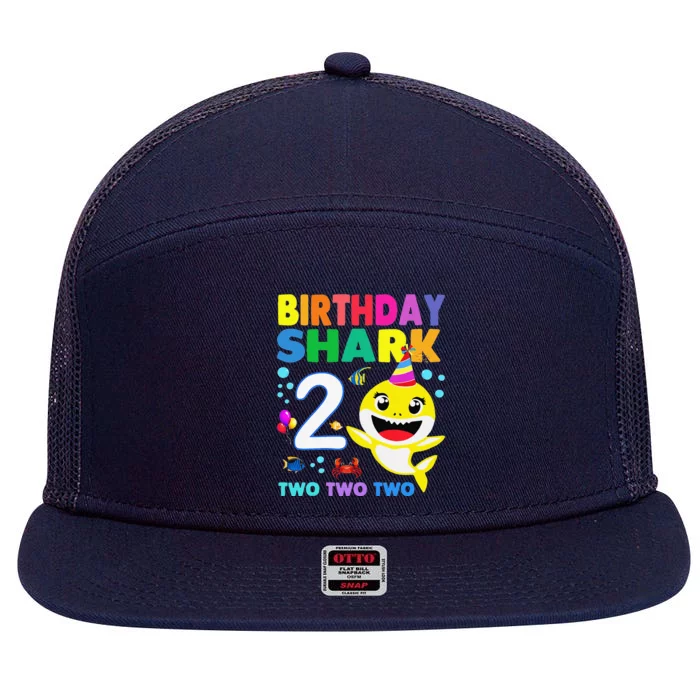 Baby Cute Shark For 2 Year Old Shark Doo Tees Mother's Day 7 Panel Mesh Trucker Snapback Hat