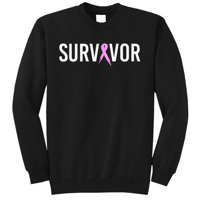 Breast Cancer Survivor Design WIth Pink Cancer Ribbon Sweatshirt