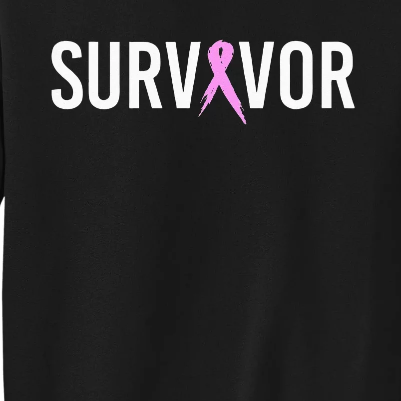 Breast Cancer Survivor Design WIth Pink Cancer Ribbon Tall Sweatshirt