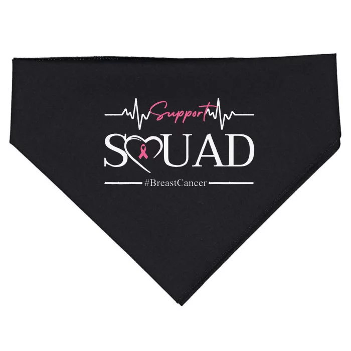 Breast Cancer Squad With Heart And P.Ink Ribbon Gift USA-Made Doggie Bandana