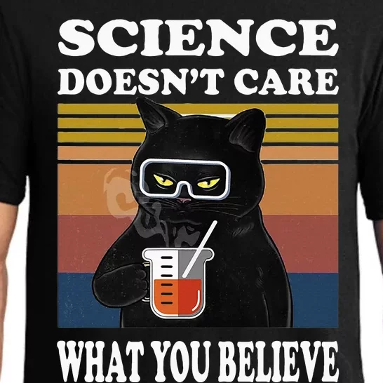 Black Cat Scientist Science DoesnT Care What You Believe Pajama Set