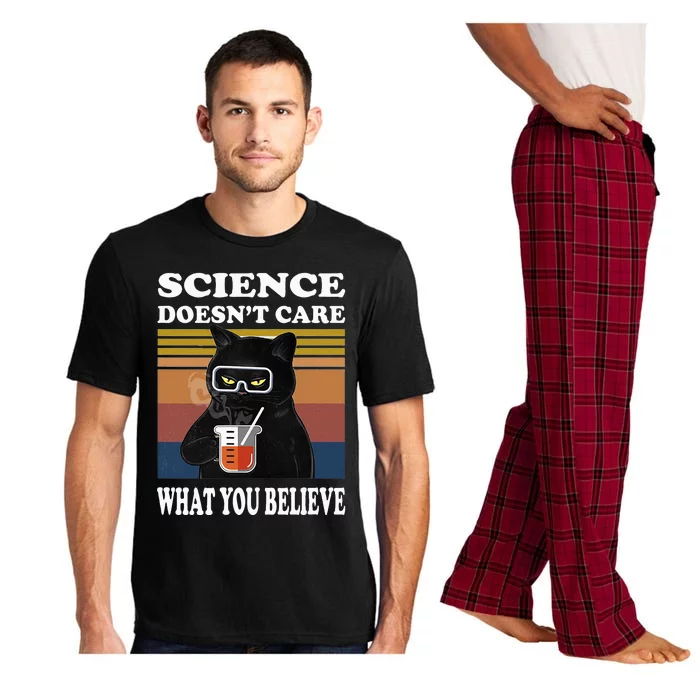 Black Cat Scientist Science DoesnT Care What You Believe Pajama Set