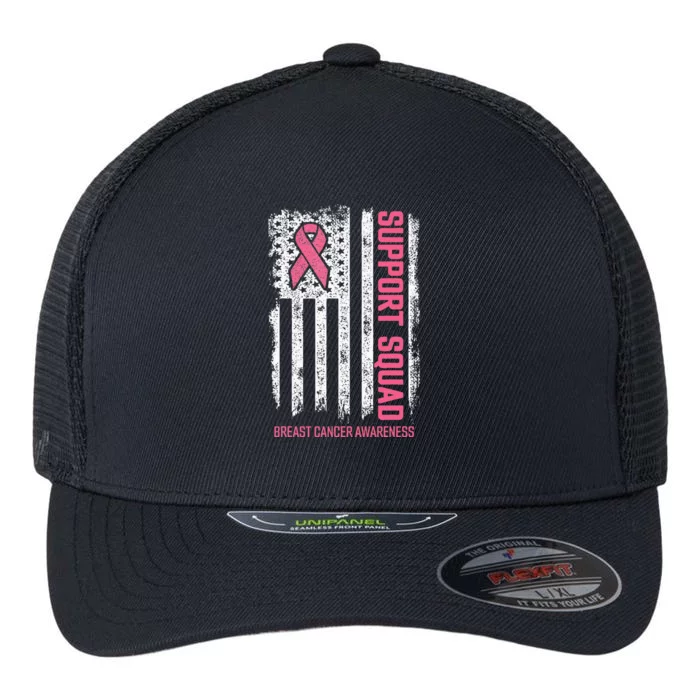 Breast Cancer Support Squad Breast Cancer Flexfit Unipanel Trucker Cap