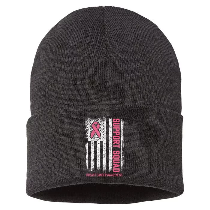 Breast Cancer Support Squad Breast Cancer Sustainable Knit Beanie