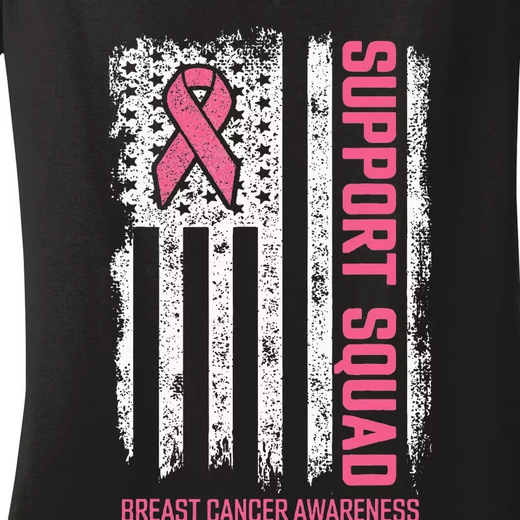 Breast Cancer Support Squad Breast Cancer Women's V-Neck T-Shirt